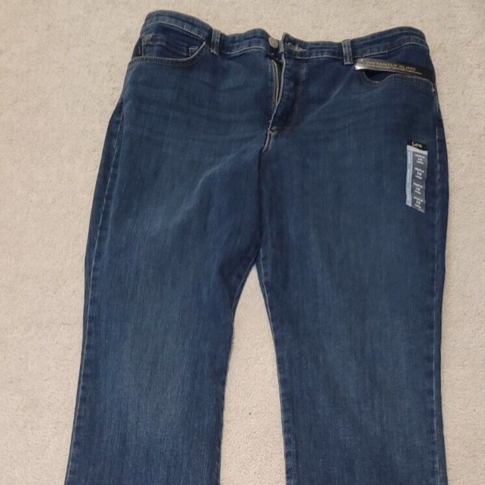 NEW Lee Women's Instantly Slims Straight Leg Jeans Size 16 Long 33" Inseam